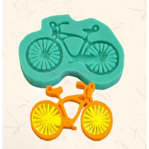 Free Shipping Kitchen DIY Creative 3D Fondant Silicone Mold Silicone Mold Bike Fondant Cake Mold Chocolate Cake A970