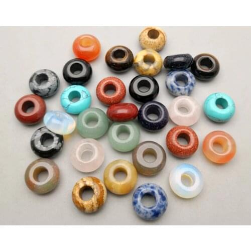 Fashion 36Pcs/lot assorted natural stone round mixed 14x8mm big hloe beads for jewelry making Necklace Earrings accessories