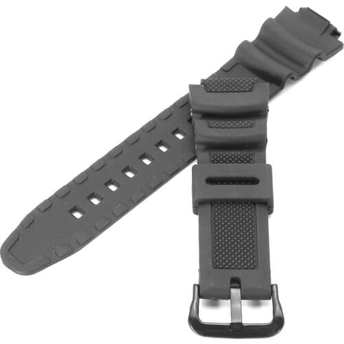 Black Soft Silicone Watchband Replacement Wrist Strap Sport Bracelet With Pin Buckle For CASIO/ SGW300 SGW400 Watch Accessories
