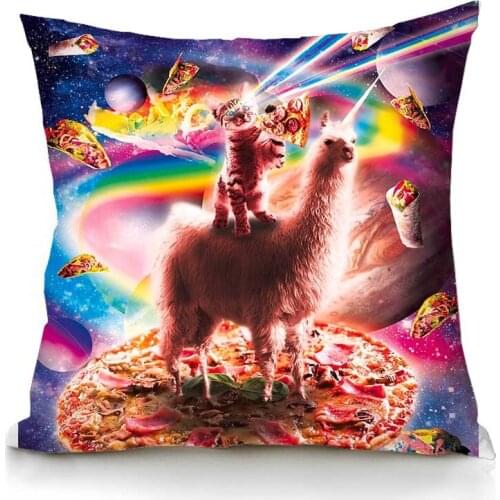 Personality Pizza Cat Pillows Star burger cushion coverGift Decoration Square Pillow Cases