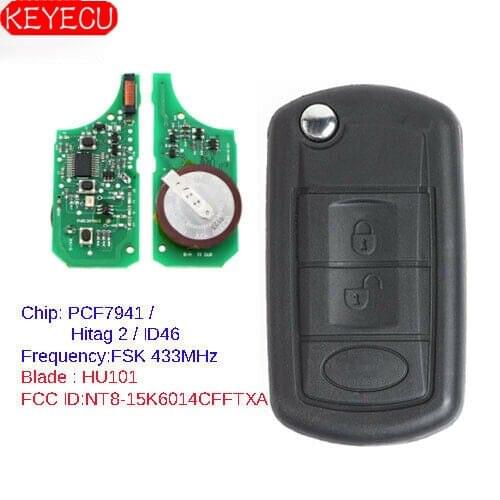 KEYECU Remote key Fob 433MHz PCF7941 Replacement for Land Rover Range Rover Sport LR3