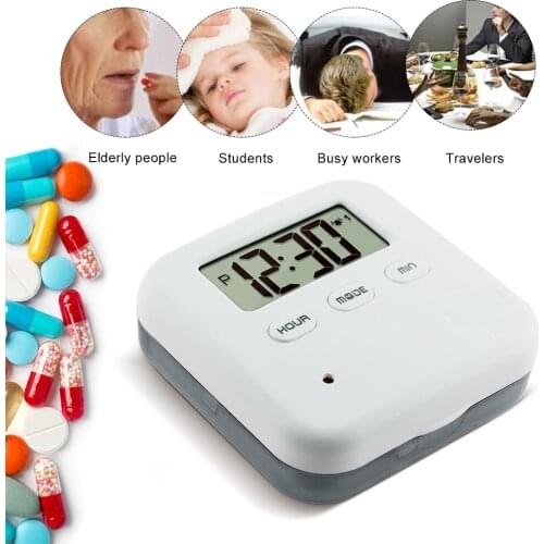 Pill Box Electronic Timer Alarm Clock Reminder Dust-proof Separated Pill Organizer Pill Case Medicine Storage Dispenser