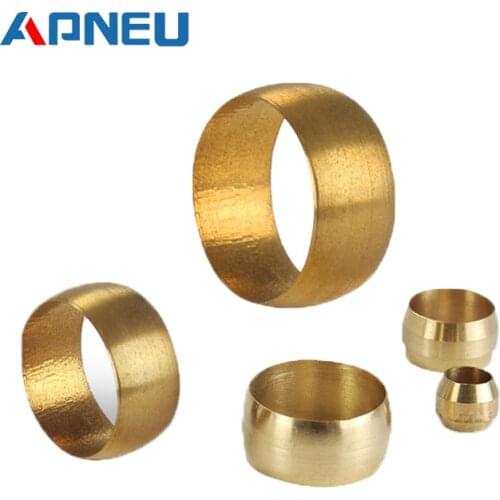 10pc Brass Double Taper Ferrule 4 6 8 10mm OD Compression Sleeve seal ring fittings Tube centralized lubrication system
