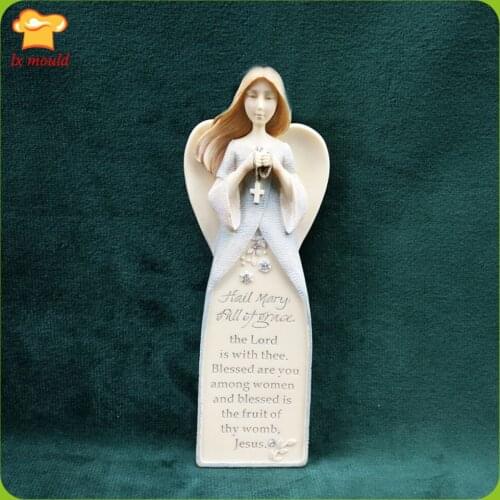 2020 New Guardian Angel and Prayer Mold Home Decoration Pendant Gypsum Aroma Silicone Mold Candle