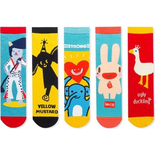 New Style In Spring And Summer Animal Retro Fashion Women Socks Originality Funny Colorful Cotton Men SocksC