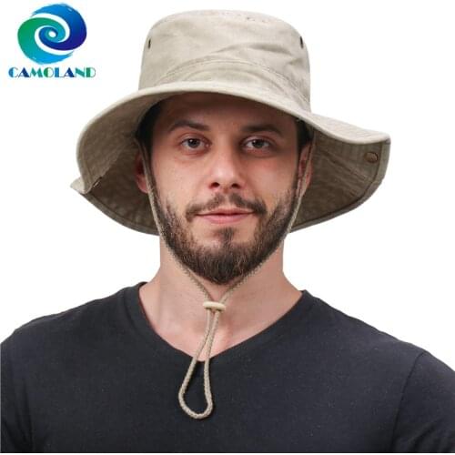CAMOLAND New Fashion Bucket Hat Men Fishing Hats High Quality Cotton Boonie Hat For Women Autumn Outdoor Bob Panama Caps