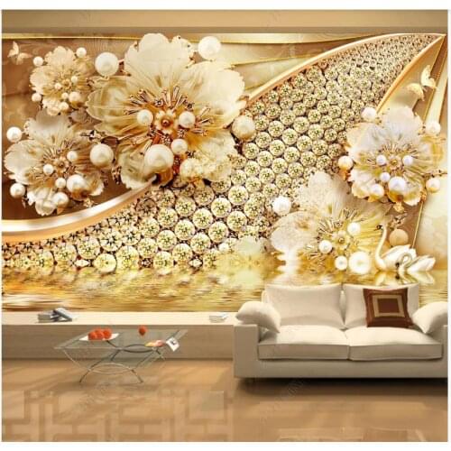 Custom photo wallpaper for walls 3 d mural Modern Diamond jewelry pattern living room TV background wall papers home decoration