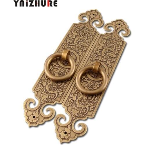 10cm/12cm/15cm/18cm Antique Chinese Pure Copper Straight Handle Door Hardware Furniture Classical Cabinet Drawer Copper Pull