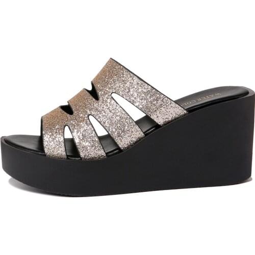 Open-Toed Wedge Sandals, Two-Piece Color Matching WomenS Shoes, WomenS Platform Shoes
