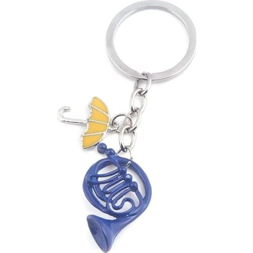 TV Show HIMYM How I Met Your Mother Yellow Umbrella mother Blue French Horn Charm keychain Men Women Jewelry Accessories Gifts