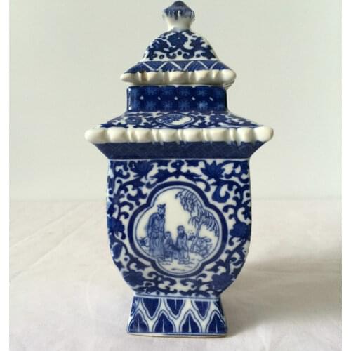 Antique Blue and white porcelain jar pagoda in ancient China