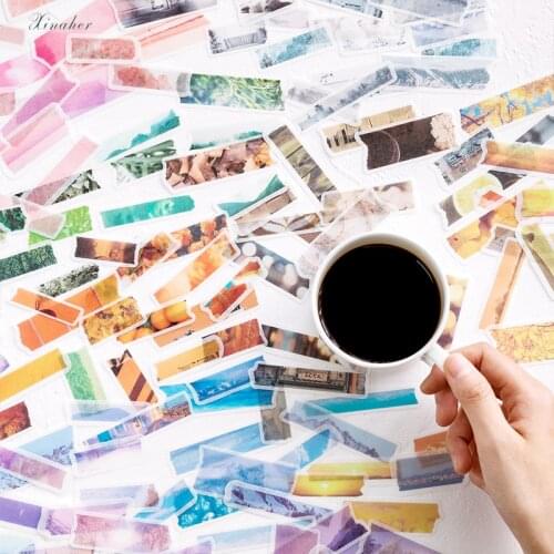 XINAHER 60Pcs/bag Tape series ins style scenery paper sticker package DIY diary decoration sticker album scrapbooking