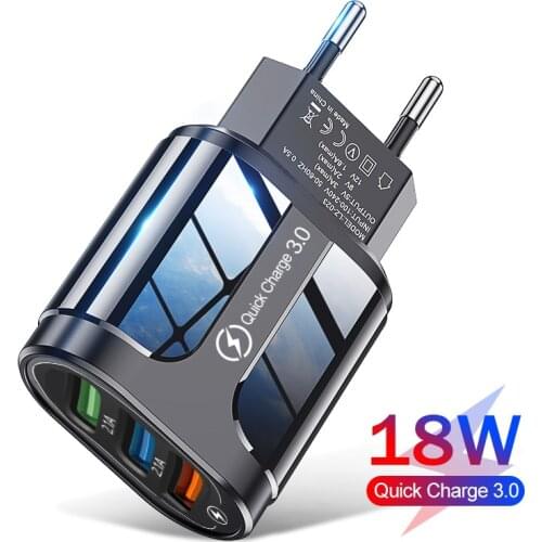 Quick charge 3.0 4.0 3 ports usb charger universal wall fast charging mobile phone tablet chargers for iphone 11 samsung charger
