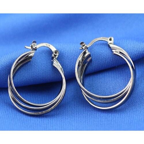 Lovers Black Gold Earring Round Geometric Design 925 Sterling Silver colorFashion Black Earrings Studs For Men And Women 4