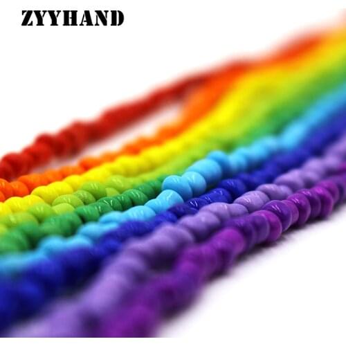 Rainbow Rice Beads Women Necklace Girl Ceramic Charm Solid Color Customized 40CM Sweet Candy Lady Casual Neck Jewelry