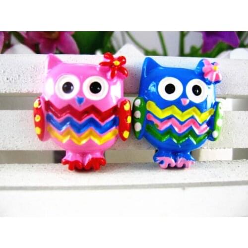 10pcs/lot kawaii flat back resin owls mix colors DIY resin cabochons accessories