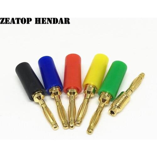 10Pcs Mini 2mm Copper Banana Plug Jack for Speaker Amplifier Gold Plated Binding Post Test Probes Connect