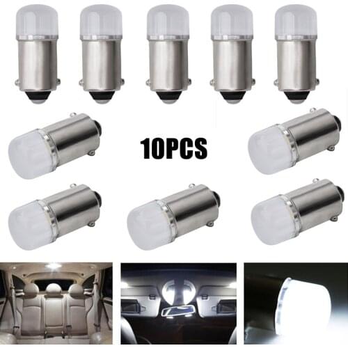 10PCS Super Bright 12V Car Led Light BA9S Ceramic COB LED Light Bulbs BA9S T4W Car License Plate Light Reading Lamp White
