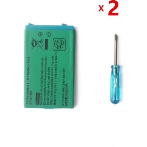 2x 3.7V 850mAh For Nintend G B A SP GameBoy Battery Rechargeable Batteries Li-Ion Lithium Replacement With Free Tool Screwdriver