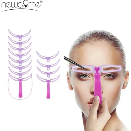 4/8PCS Eyebrow Shaper Makeup Template Eyebrow Grooming Shaping Stencil Kit DIY Eyebrow Template Reusable 4/8 in1 Eyebrow Shaping