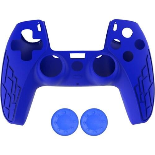 50sets/lot Non-slip Protective Cover Shell For Sony PlayStation 5 Controller PS5 Silicone Case With 2 Thumb Grips Caps