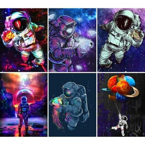 Diamond Painting Outer Space Astronaut Cross Stitch Diamond Embroidery Sale Rhinestones Art Gift Bead Picture Kits Wall Decor