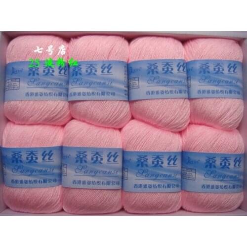 Free shipping silk bamboo blended summer fine baby hand knitting yarn 400g 8balls per bag and 2-2.5mm needle