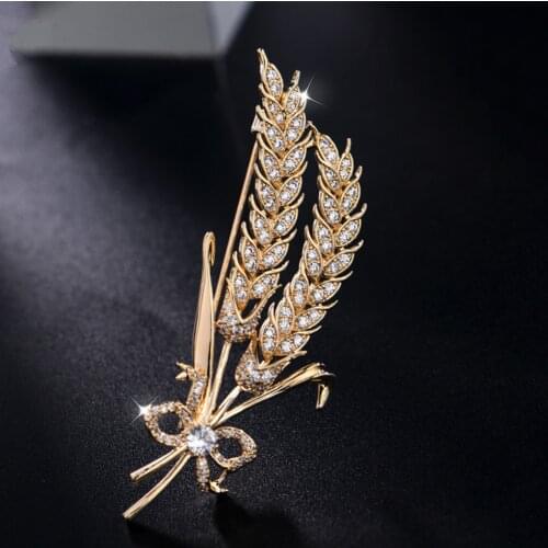 Wheat Brooches For Women Fashion Clothing Pins And Brooch Fashion Rhinestone Jewelry Accessories