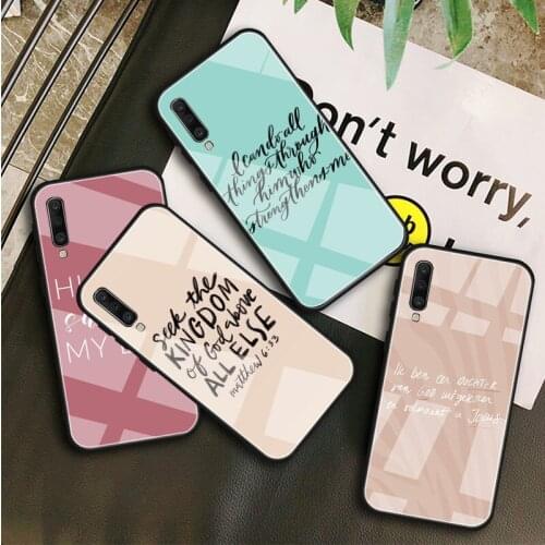 Bible verse Jesus Christ Tempered Glass Case For Samsung Galaxy A10S A10E A20S A20E A30S A40 A50S A60 A70 A80 A90 A6 A7 A8 Shell