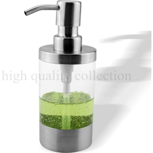 250ML 304 Stainless Steel Soap Liquid Dispenser Pump Acrylic Bottle Kitchen Bathroom Countertop Refillable Accessory Home Decor