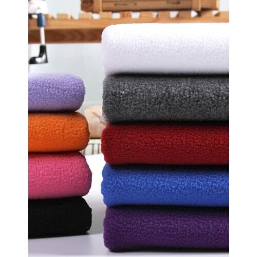 Double-sided Short Hair Polar Fleece Fabric for Clothing Lining Dress Coat Pillow Sewing Brocade Black White Pink Red Blue Diy