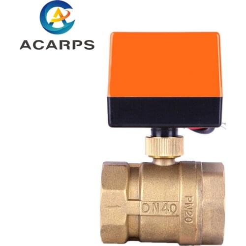 1-1/2" Electric Ball Valve 3-wire 2-way Control Brass Thread DN40 Electric Ball Valve Stable Motorized Ball Valve