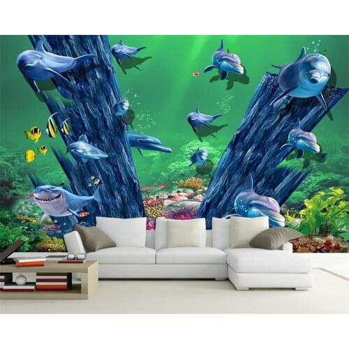 Beibehang photo wallpaper mural 3D Ocean World Dream Underwater TV Living Room Background Wall Wallpaper Kids Room 3d Wallpaper