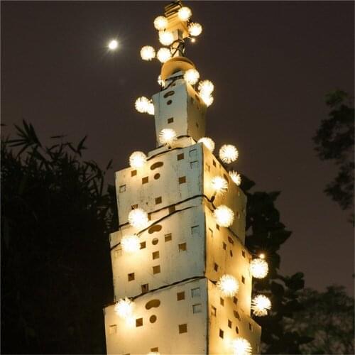 20/30/40/50/60LED Solar Christmas Holiday Wedding Snow Flake LED String Light DIY Winter Snowball Outdoor Waterproof Party Decor