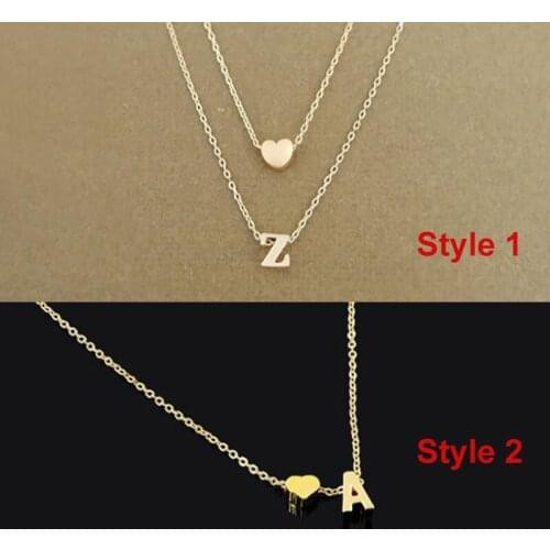 Ffarich 26 Initial Alphabet Name Necklace Love Heart Lasso Pendant Necklace For Women Jewelry Gift Couple Gift