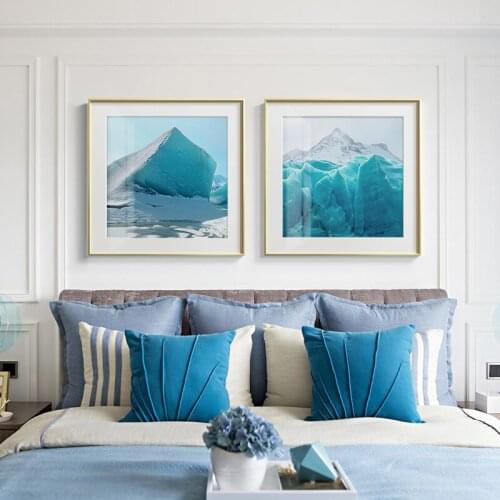 Nordic Iceberg Blue Ocean Canvas Painting Posters Print Wall Art Pictures For Living Room Bedroom Aisle Modern Decor HD Seascape