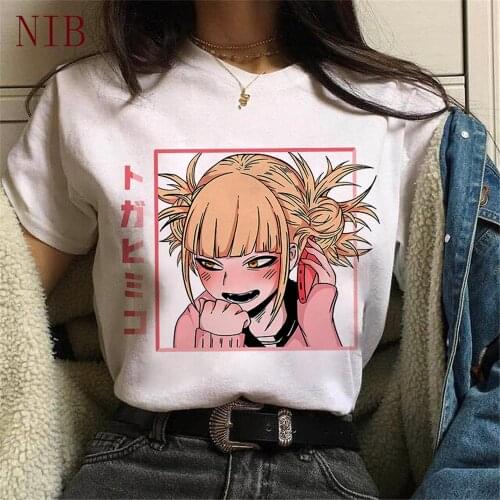 Kawaii cartoon Himiko Toga print T shirt Harajuku Japanese cartoon anime t shirt women oversized gothic punk women/mens T-Shirt