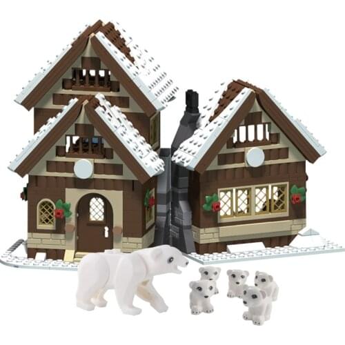 Architecture Christmas Winter House The Farm Cottage House 671PCS Building Blocks Toys for Children Kids Gifts Xmas Toy