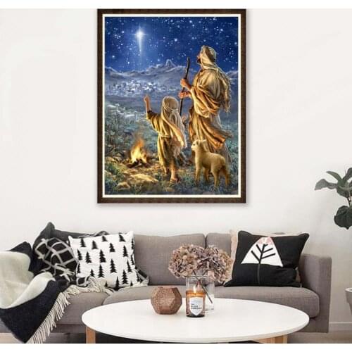 30x40cm Nativity Jesus Cross Stitch Craft DIY Mosaic Full Round Diamond Painting