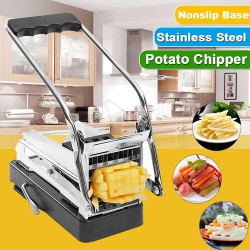 New Stainless Steel Potato Cutting Machine Non-slip French Fries Cutter Home Use Potato Slicer Chopper Cucumber Kitchen Gadgets