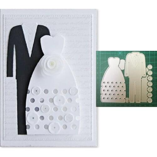 Customize dies Suit Wedding Dress Set Metal Cutting Dies Stencils Dies Scrapbooking Cards Making Embossing Handmade Craft dies