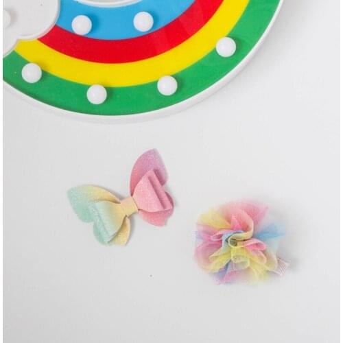 Cute Gradient Colour Butterfly Hair Clip Handmade Bows Hair Accessories For Girls Kids Headwear Children Barrettes Hairpin