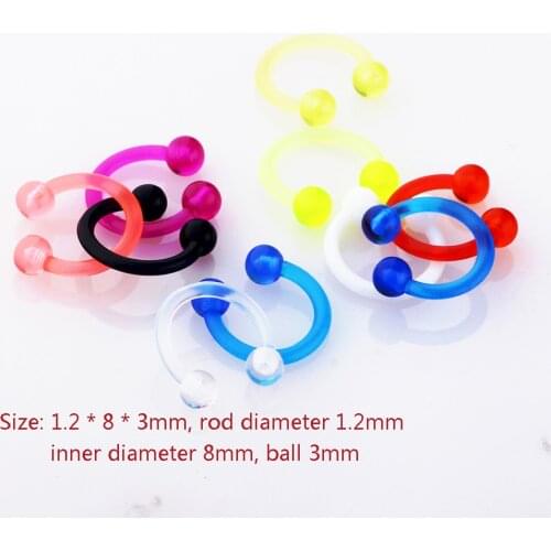 1pc Fashion Acrylic Tongue Ring For Women Ear Septum Nipple Piercing Bar Bell Navel Lip Eyebrow Piercing Body Jewelry