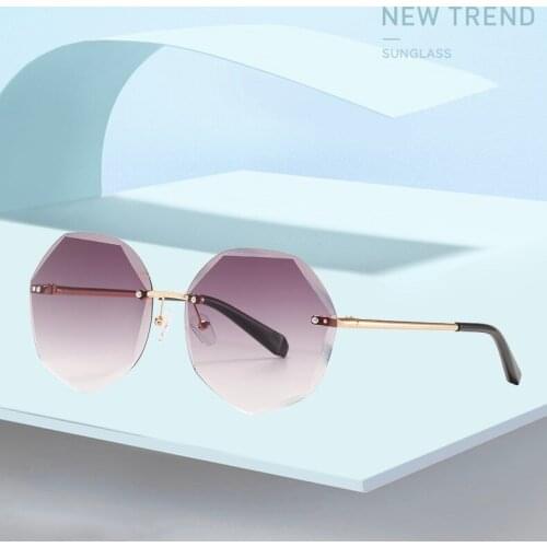 2021 frameless rectangular mens sunglasses designer brand luxury small frame retro sunglasses ladies retro fashion