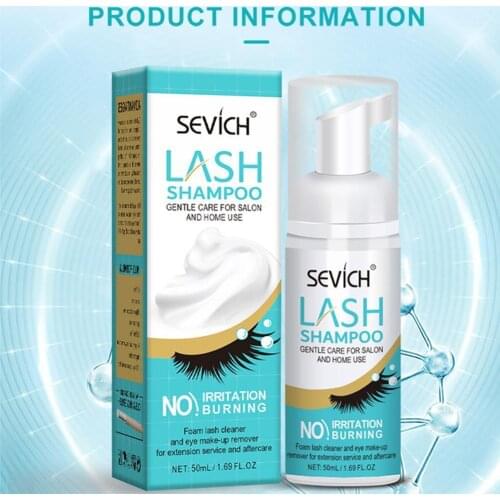 50ml Eyelash Extensions Brush Cleaning Foam Shampoo Kit Eye Lash Glue Cleaner No Stimulation Pump Design Makeup Clean For Women