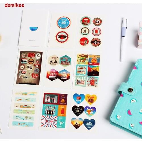 New cartoon student school stickers set stationery,Children decorative paper stickers set ,8 sheets per package