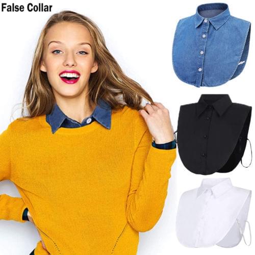 2021 Women Ladies Fake False Lapel Half Shirt Style Blouse Detachable Removable Collar Unisex Men Women Accessories Neck Decor