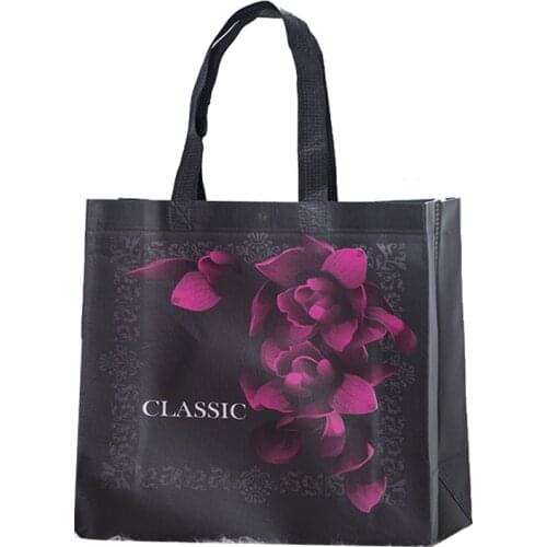 Non-woven Fabric Rose Flower Shopping Bag Reusable Pouch Travel Storage Handbag New Idyllic Flowers Foldable Shopping Bag