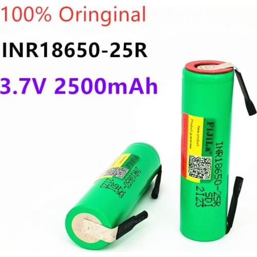 100%NEW 18650 Battery 2500mAh 3.7V INR18650 25R 20A Discharge High Current Welding Nickel Sheet lithium ion Rechargeable Battery