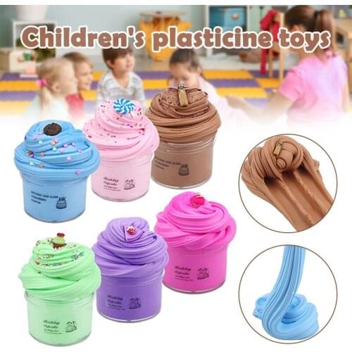 Newly Colorful Putty Toy Non Sticky Puff DIY Sensory Toy with Cake Fruit Decor Gift for Kids Adults